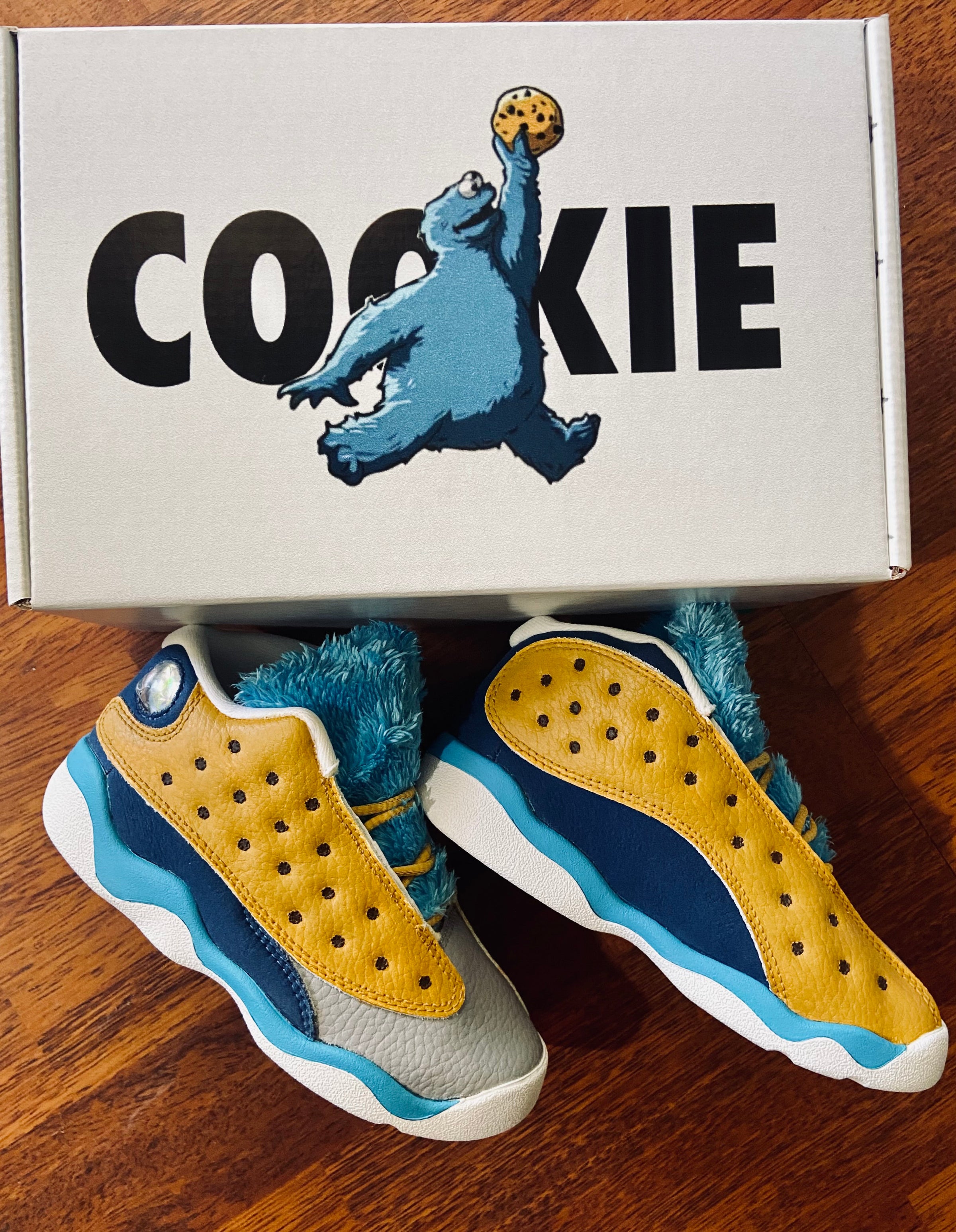 Custom Cookie Monster Jordan 13 Cute Sesame Street Baby