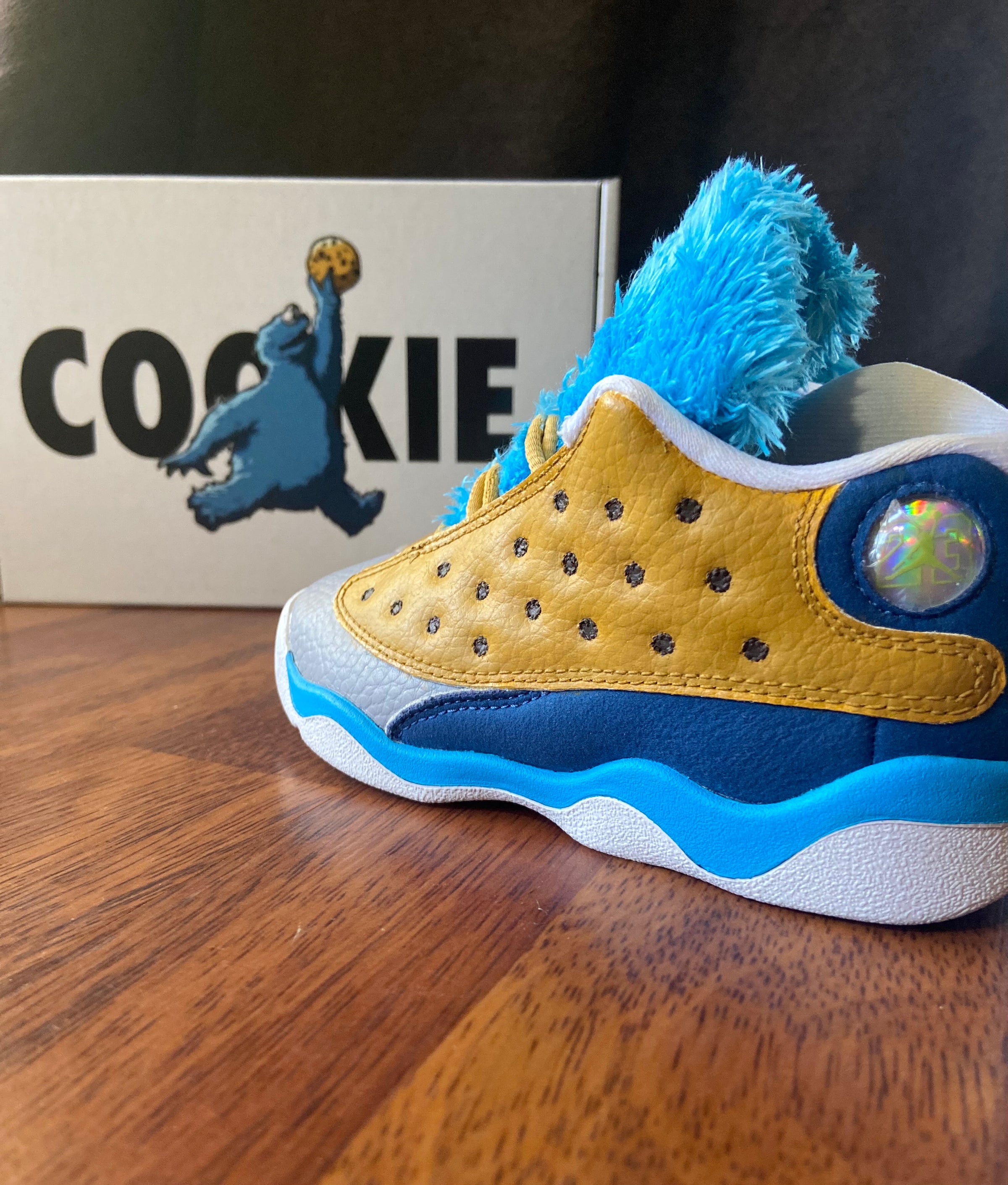 Custom Cookie Monster Jordan 13 Cute Sesame Street Baby